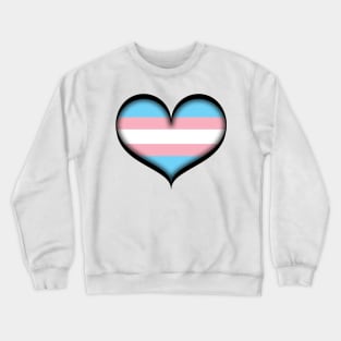 Large Vector Heart in Transgender Pride Flag Colors Crewneck Sweatshirt